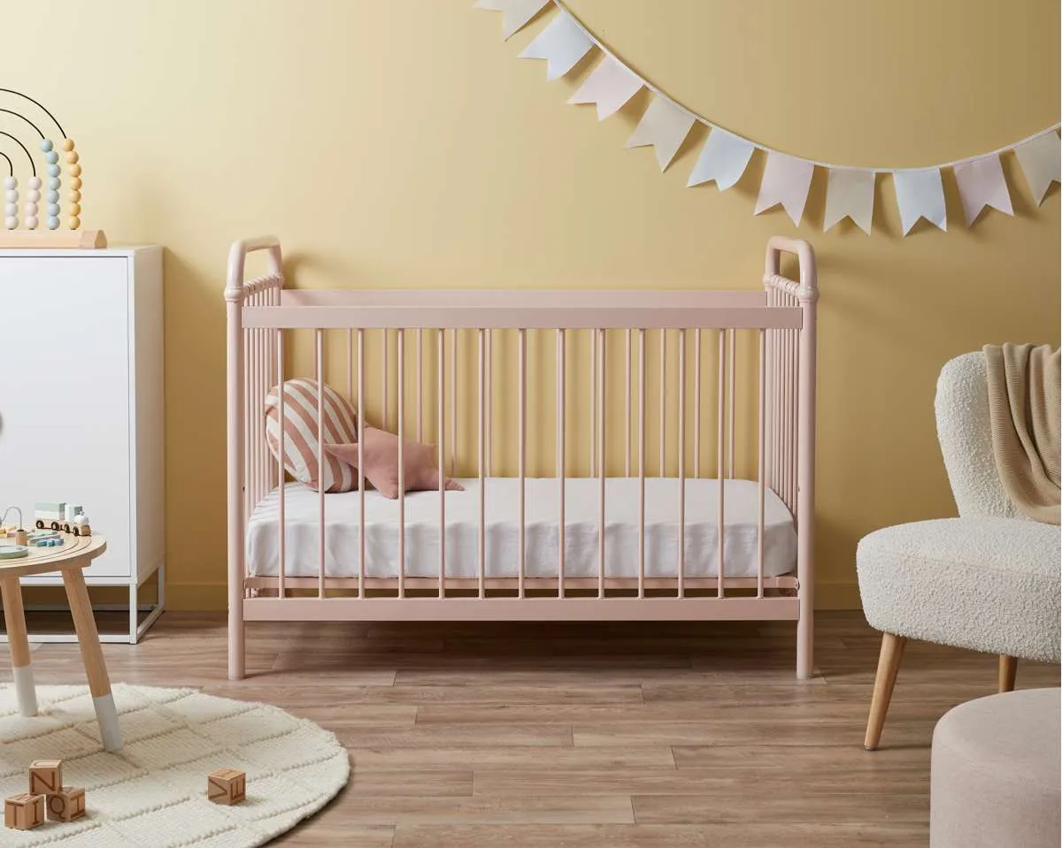 Sonata Pink 3-in-1 Cot Conversion Bundle