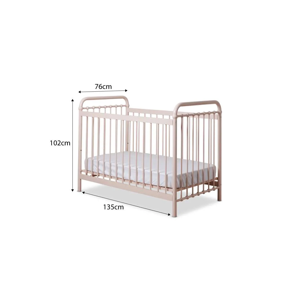 Sonata Pink 3-in-1 Cot Conversion Bundle