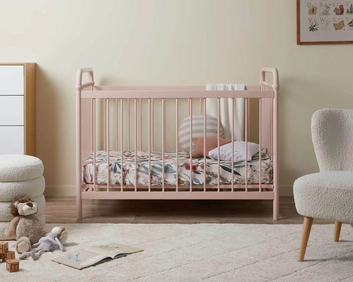 Sonata Pink 3-in-1 Cot Conversion Bundle