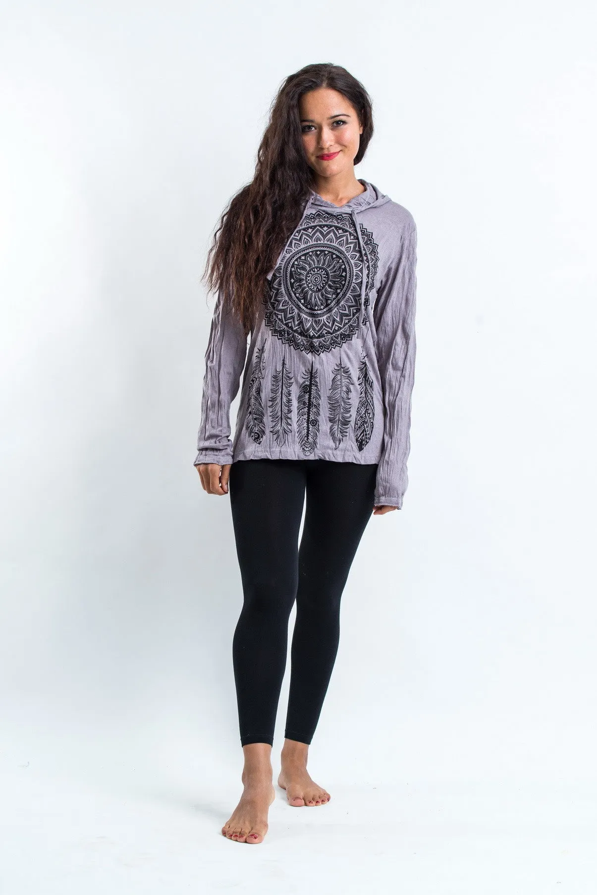 Sure Design Unisex Dreamcatcher Hoodie Gray